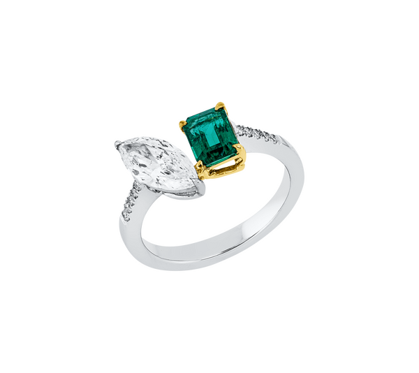 Brogle Selection bicolour emerald ring Brogle Selection bicolour emerald ring