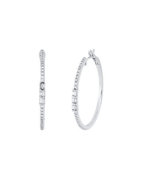 Brogle Classic diamond hoop earrings