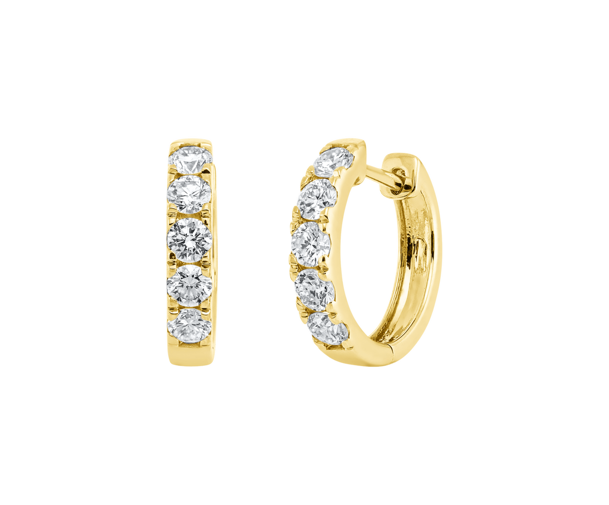 Brogle Classic diamond hoop earrings