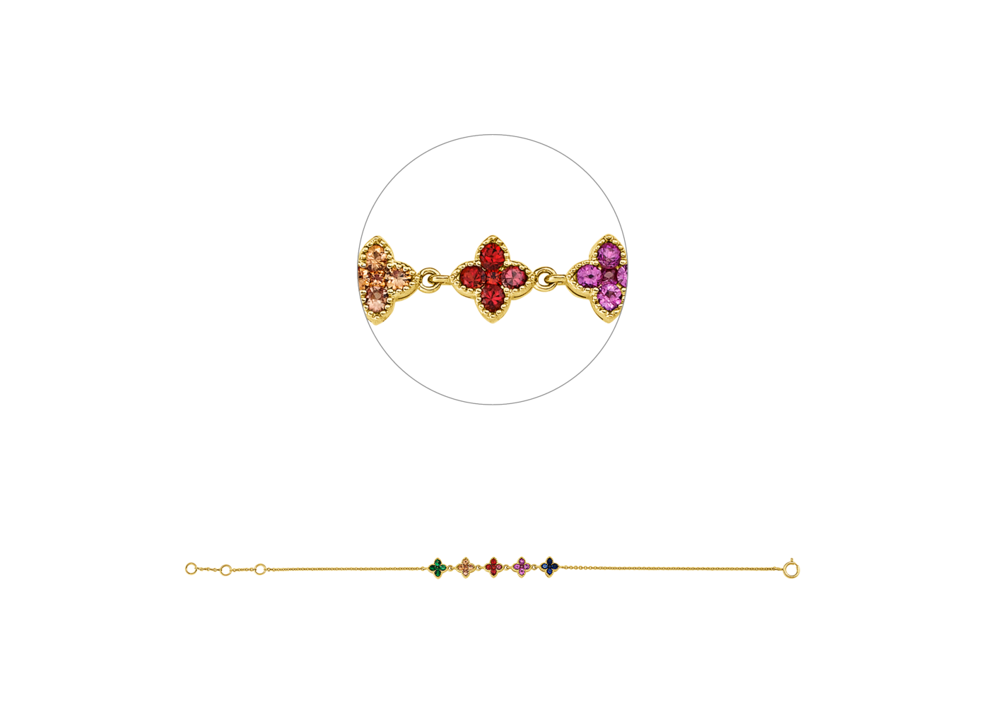 Brogle Classic sapphire bracelet Rainbow