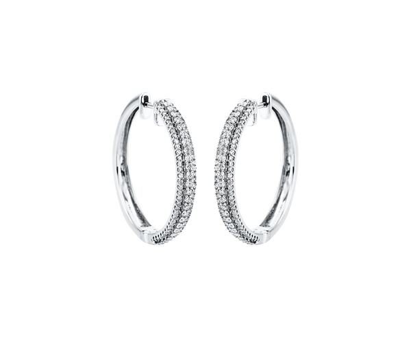 Brogle Classic diamond hoop earrings