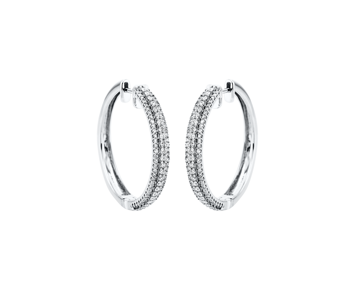 Brogle Classic diamond hoop earrings Brogle Classic diamond hoop earrings