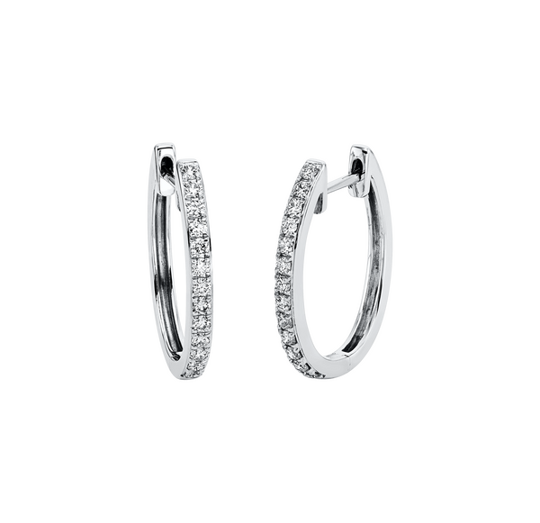 Brogle Classic diamond hoop earrings