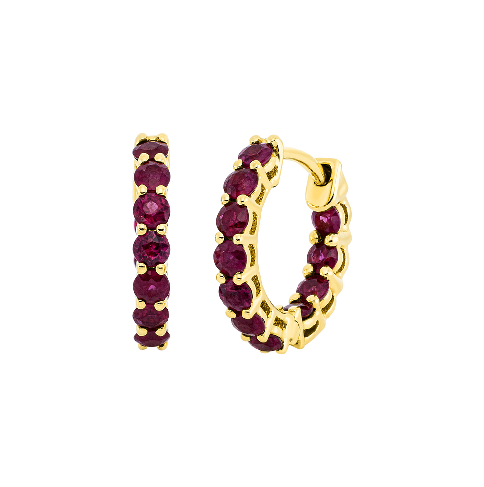 Brogle Classic ruby hoop earrings
