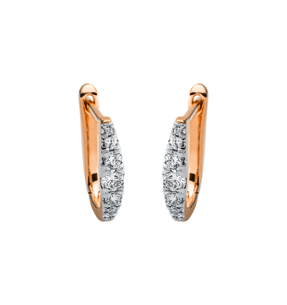 Brogle Classic diamond hoop earrings