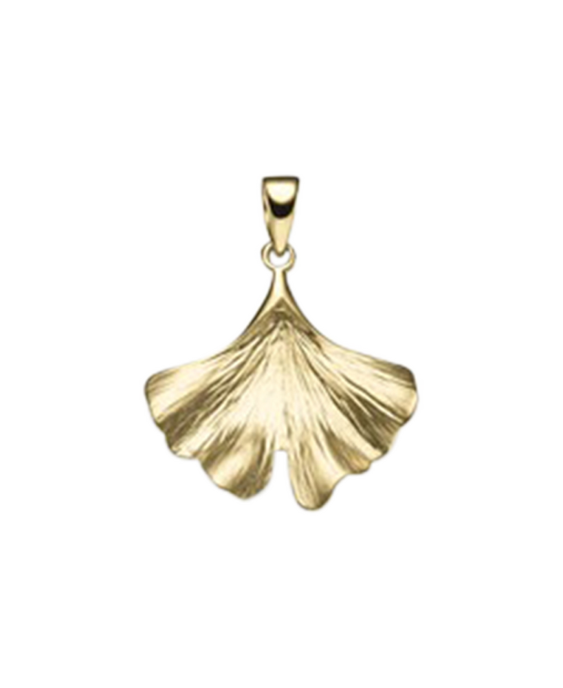 Brogle Classic ginkgo leaf pendant in gold Brogle Classic ginkgo leaf pendant in gold
