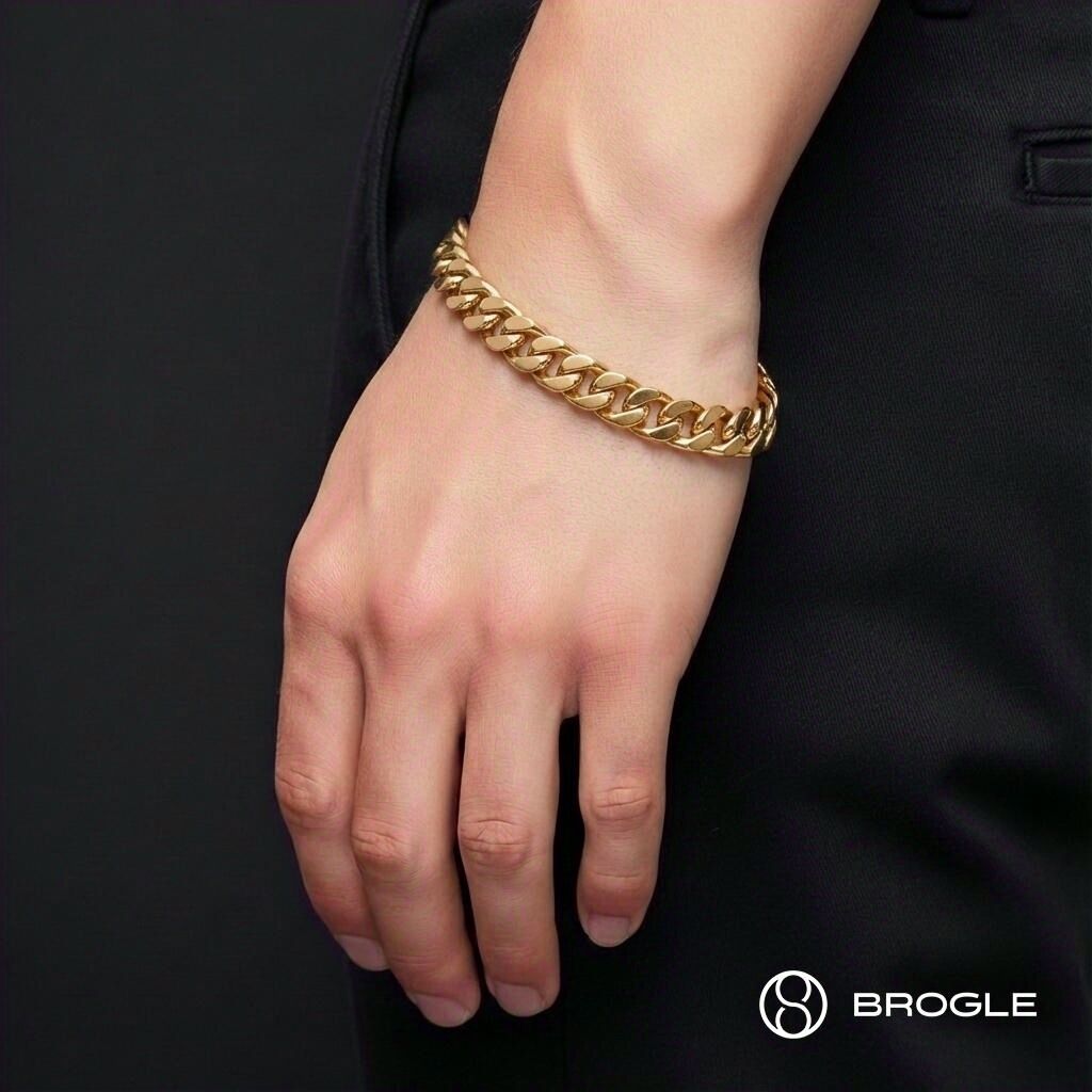 Brogle Classic Panzerarmband 4-seitig diamantiert 12mm