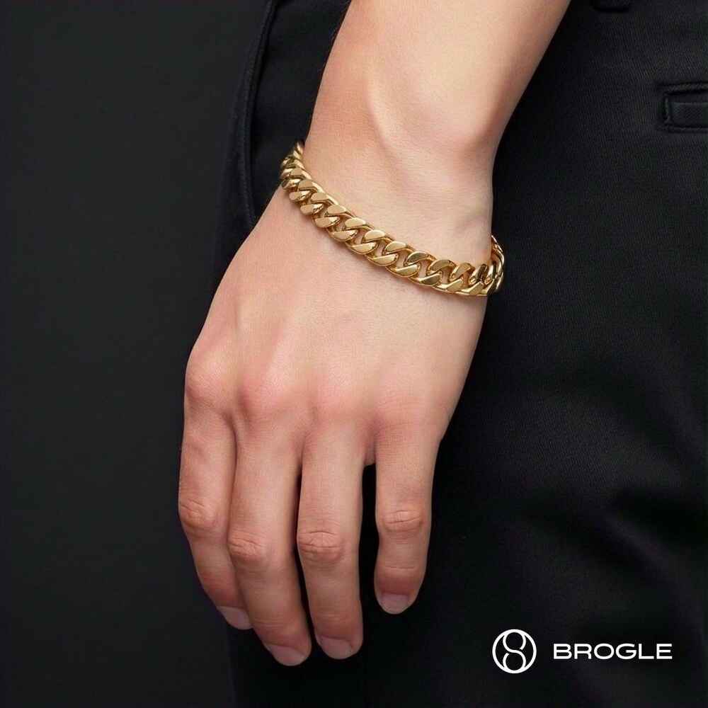 Brogle Classic Panzerarmband 4-seitig diamantiert 12mm