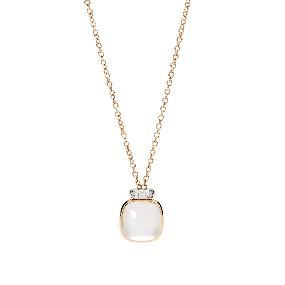 Pomellato Nudo Mini Milchquarz Halskette mit Anhänger Pomellato Nudo Mini Milchquarz Halskette mit Anhänger