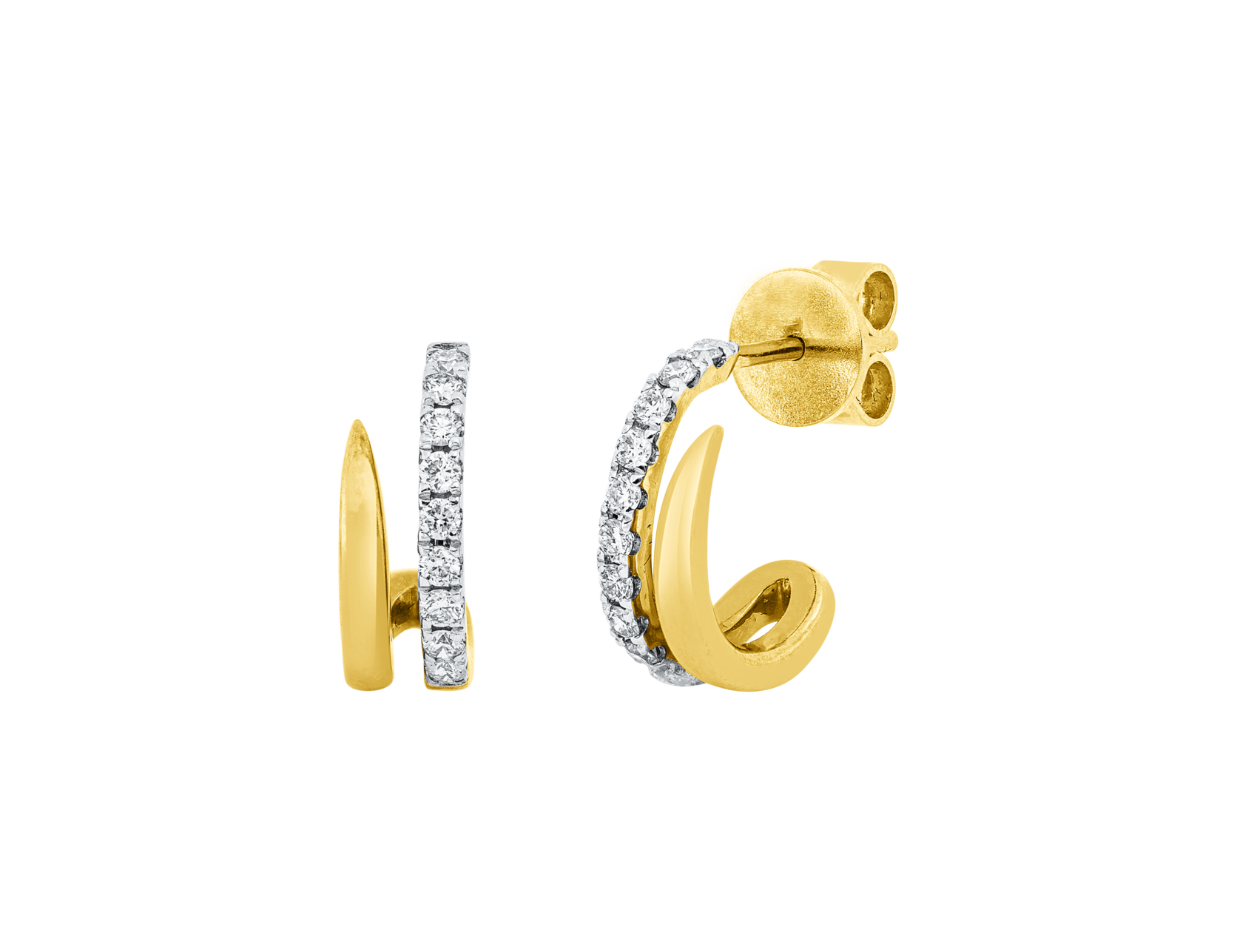 Brogle Classic Bicolor diamond stud earrings