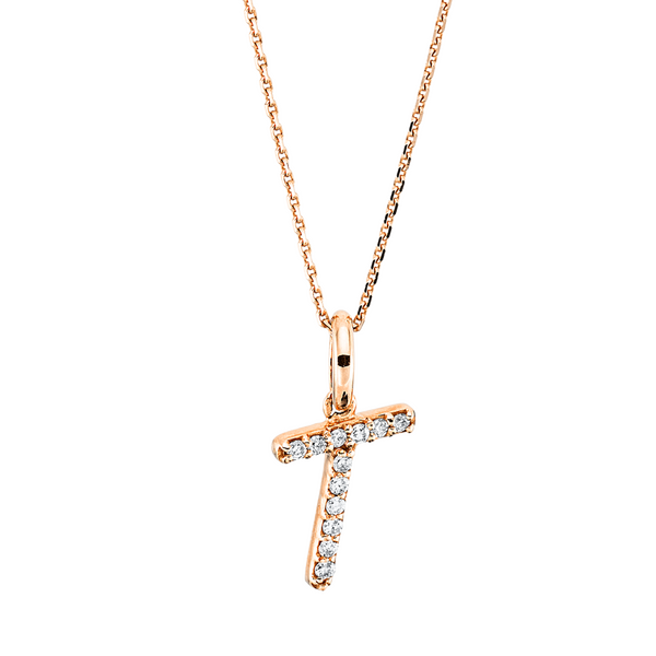 Brogle Classic necklace with diamond letters T