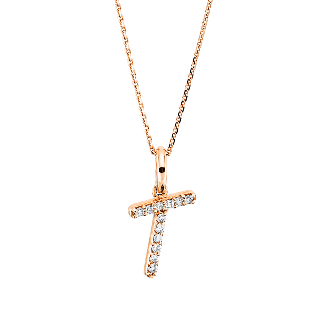 Brogle Classic necklace with diamond letters T Brogle Classic necklace with diamond letters T