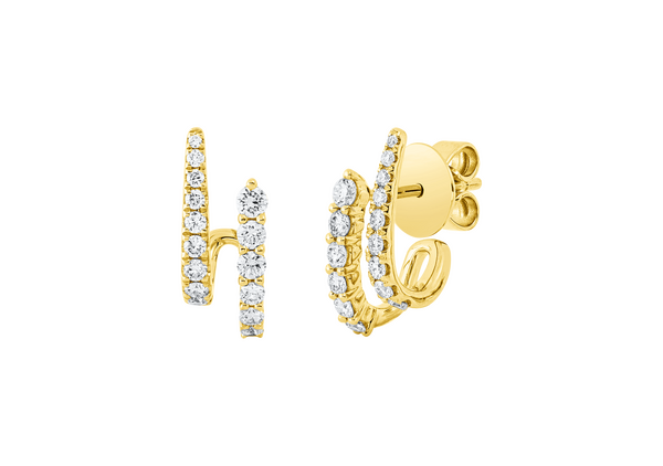 Brogle Classic diamond hoop earrings