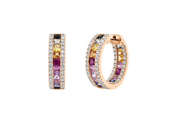Brogle Selection sapphire hoop earrings Rainbow Brogle Selection sapphire hoop earrings Rainbow
