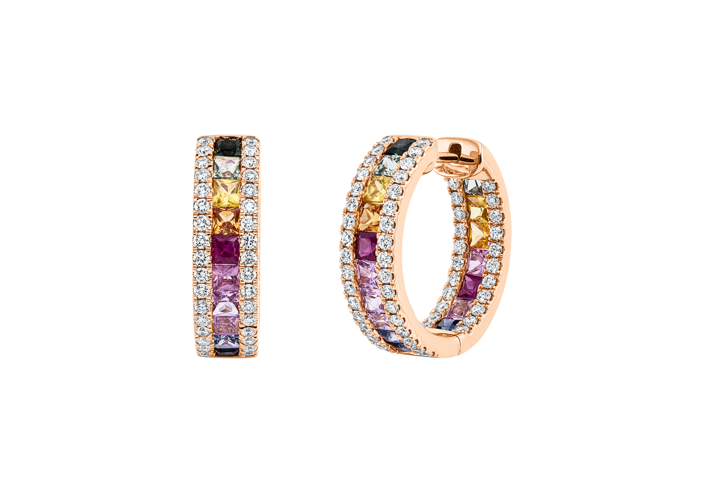 Brogle Selection sapphire hoop earrings Rainbow Brogle Selection sapphire hoop earrings Rainbow