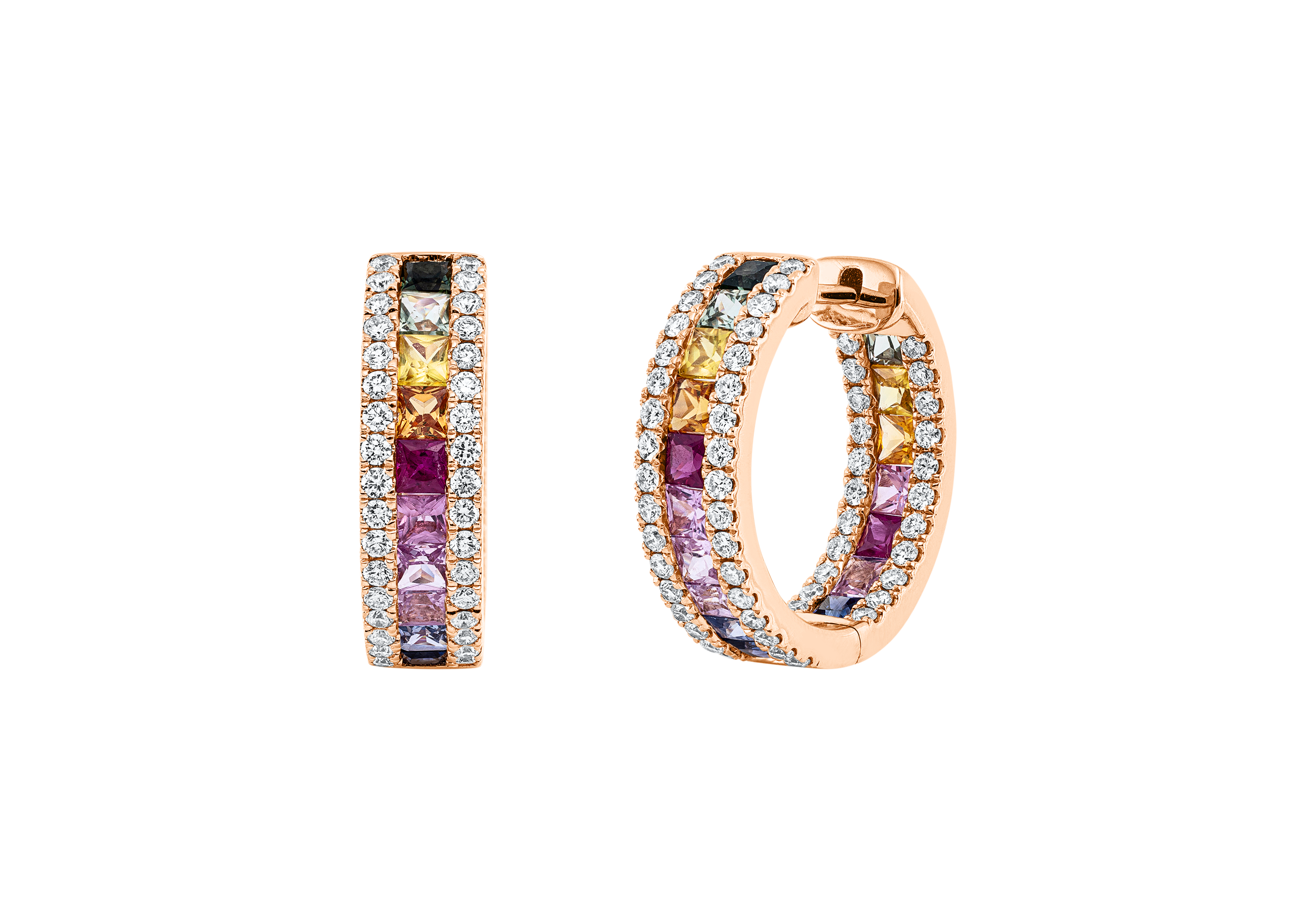 Brogle Selection sapphire hoop earrings Rainbow Brogle Selection sapphire hoop earrings Rainbow