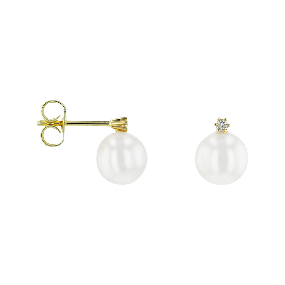 Brogle Selection Ocean freshwater pearl stud earrings