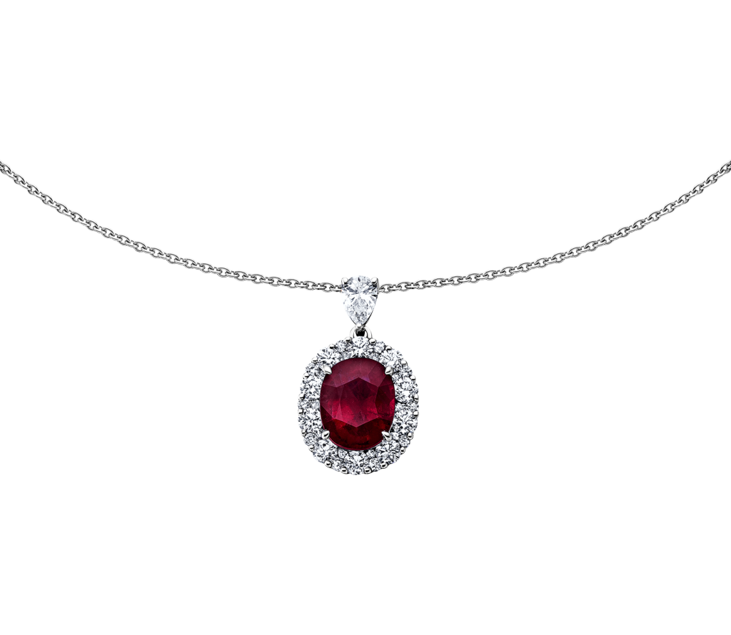 Brogle Selection necklace with ruby pendant Brogle Selection necklace with ruby pendant