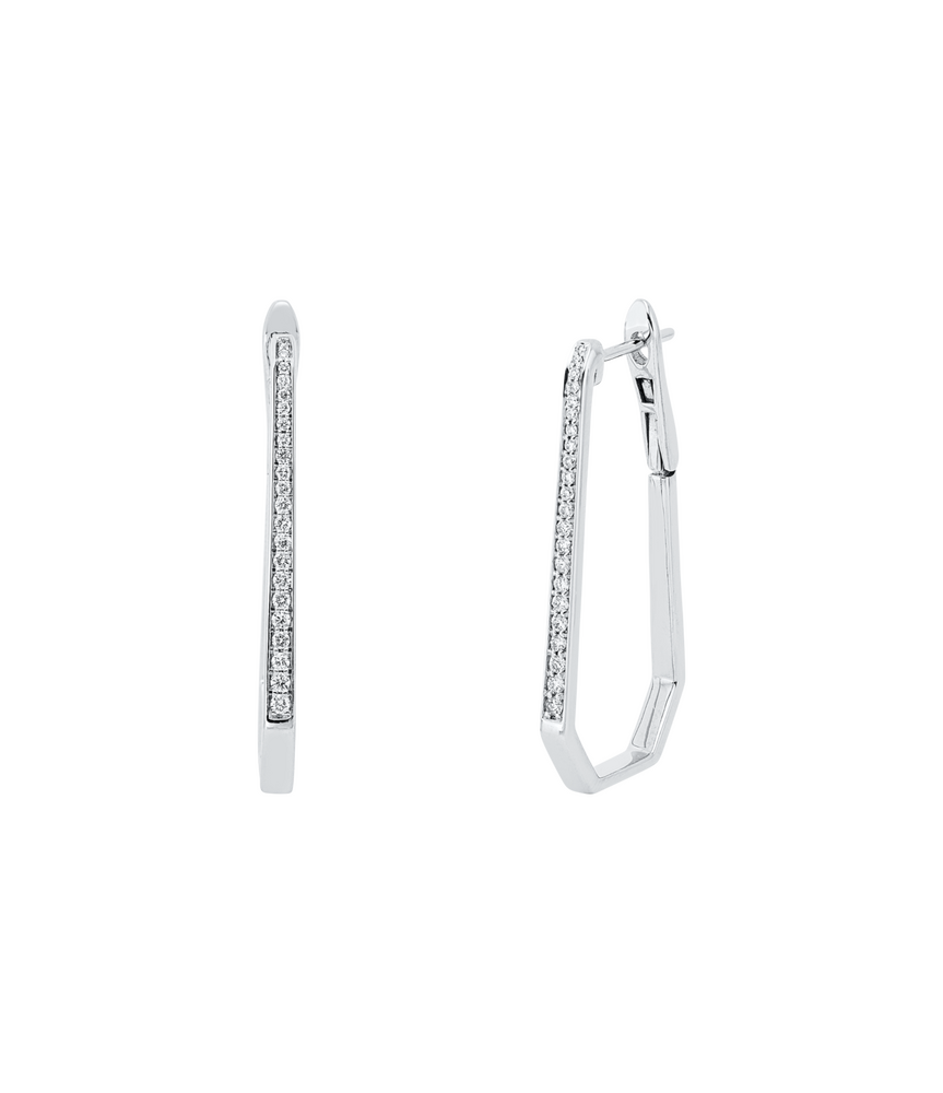 Brogle Classic diamond hoop earrings