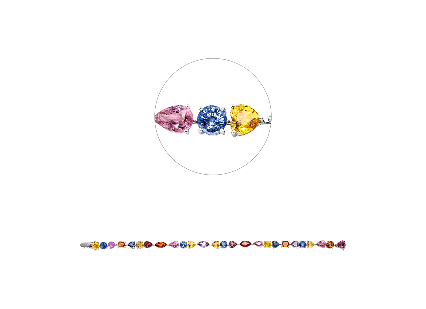 Brogle Selection Saphirarmband Rainbow