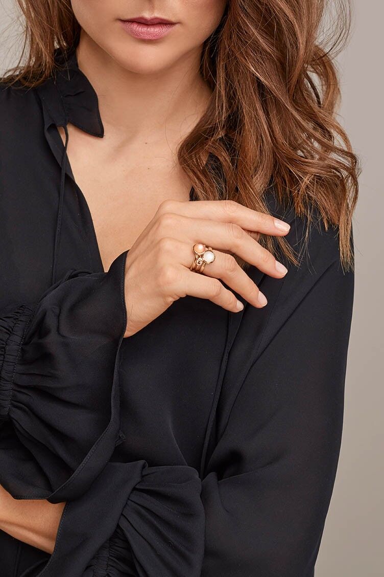 Tamara Comolli Bouton orangefarbener Mondstein S Ring Tamara Comolli Bouton orangefarbener Mondstein S Ring