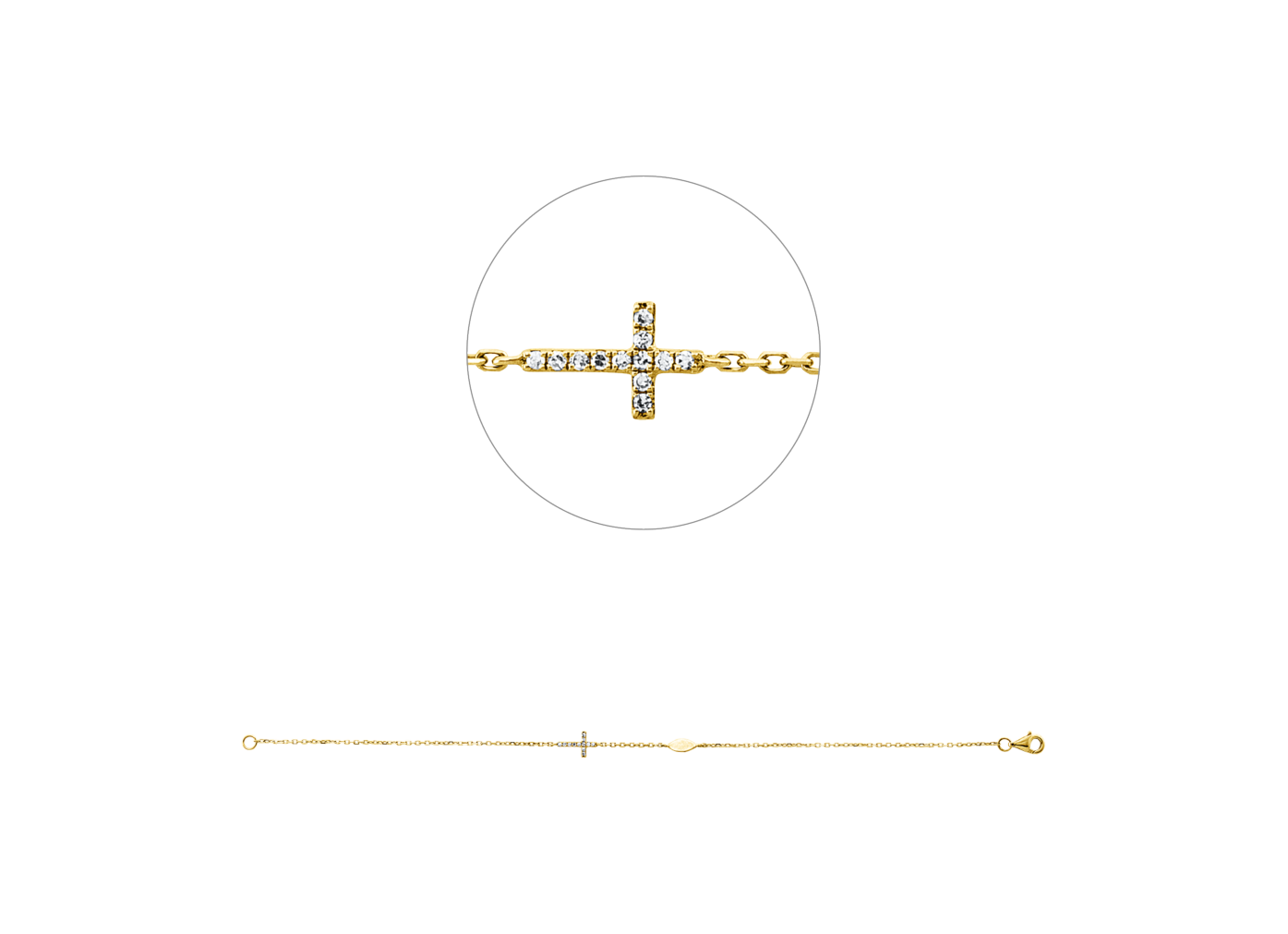 Brogle Classic Armband mit Diamantkreuz