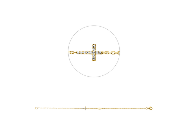Brogle Classic Armband mit Diamantkreuz Brogle Classic Armband mit Diamantkreuz