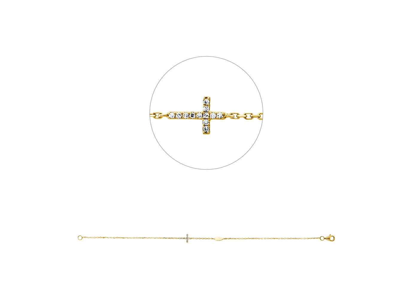 Brogle Classic Armband mit Diamantkreuz Brogle Classic Armband mit Diamantkreuz
