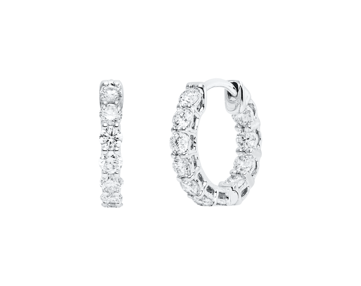 Brogle Classic diamond hoop earrings