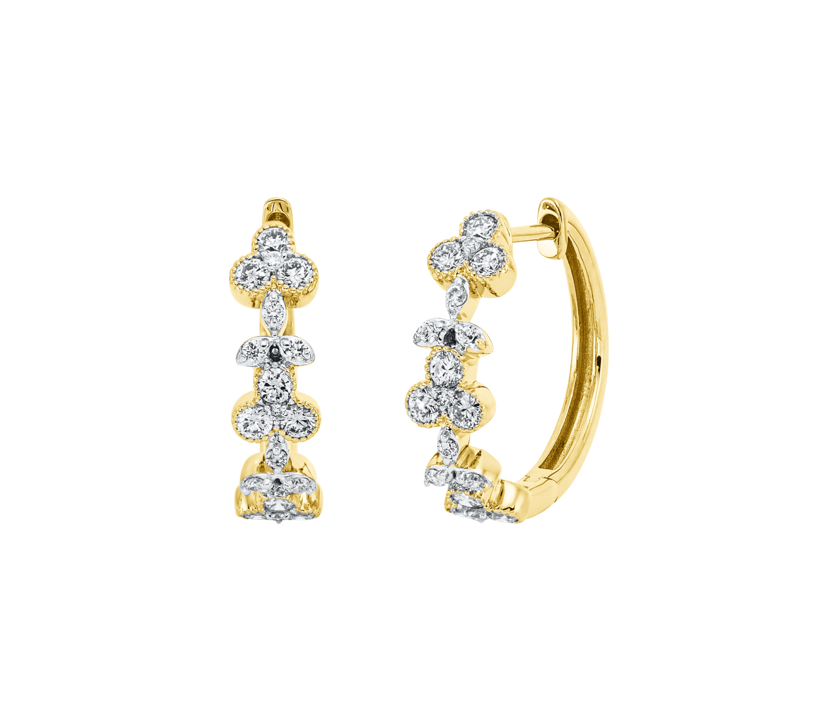 Brogle Classic diamond hoop earrings