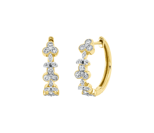 Brogle Classic diamond hoop earrings