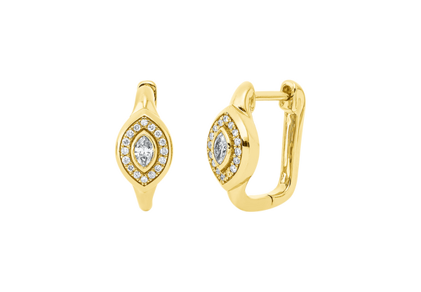 Brogle Classic diamond hoop earrings
