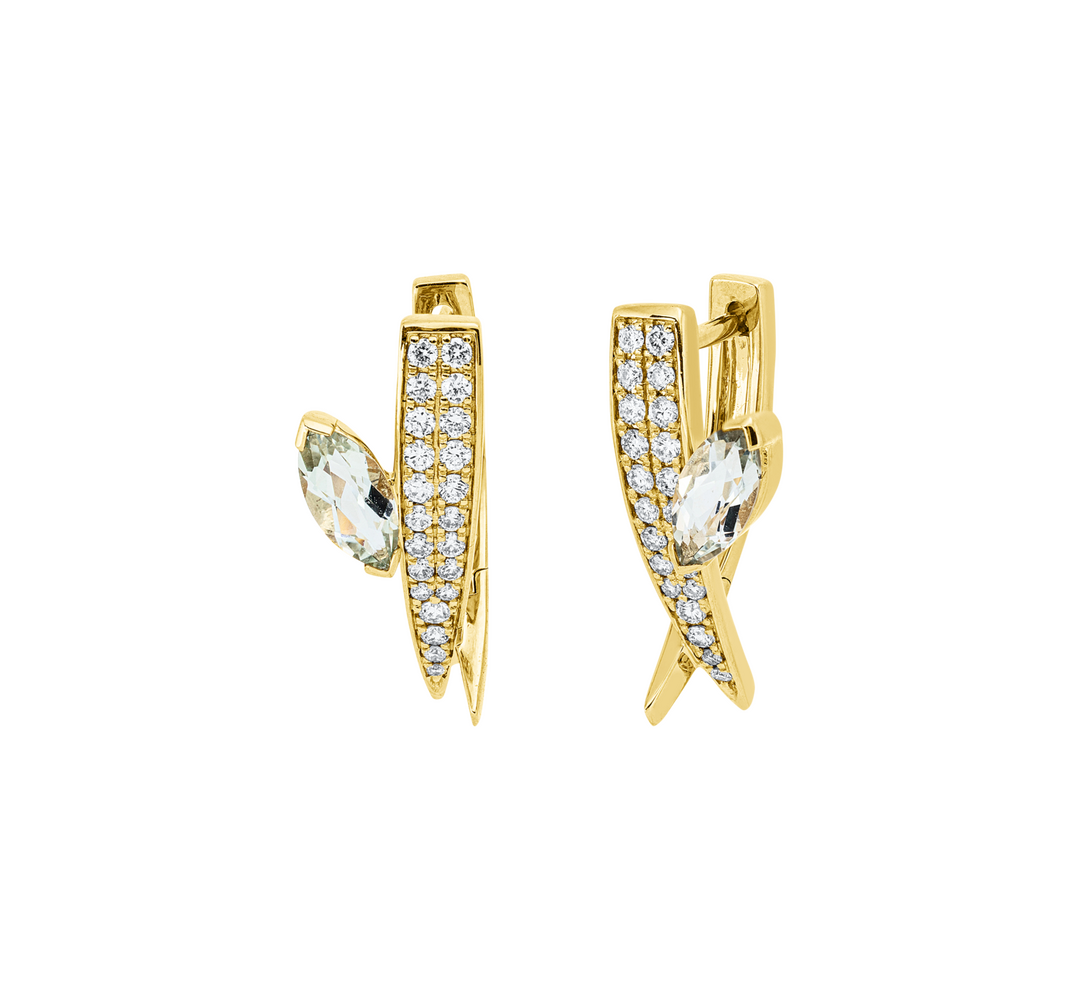 Brogle Classic diamond hoop earrings