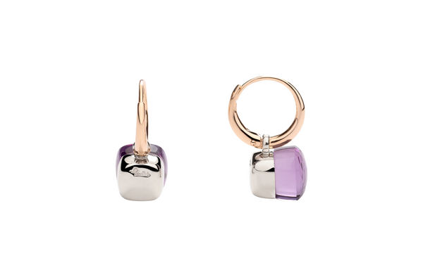 POB2010 O6000 000OI 030 Pomellato nudo petit earrings rose gold 18kt white gold 18kt amethyst a61b2f3163af1a5a8