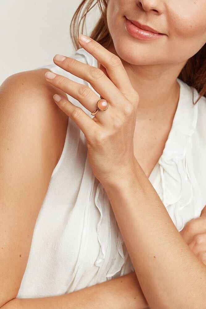 Tamara Comolli Bouton orangefarbener Mondstein L Ring