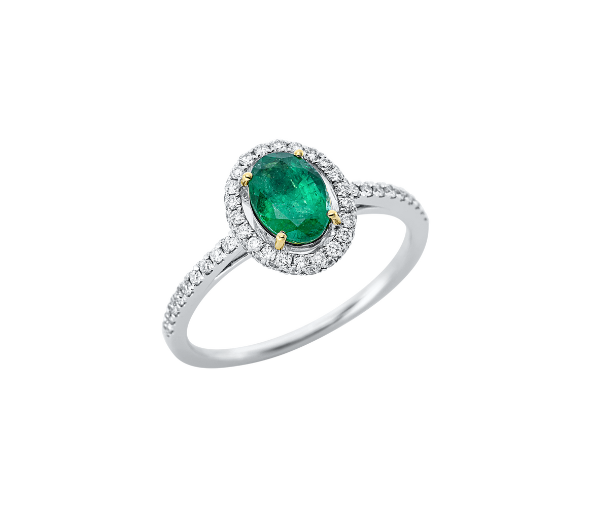 Brogle Classic Bicolor Emerald Ring Brogle Classic Bicolor Emerald Ring
