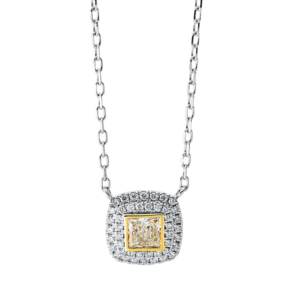 Brogle Classic necklace with bicolour diamond pendant