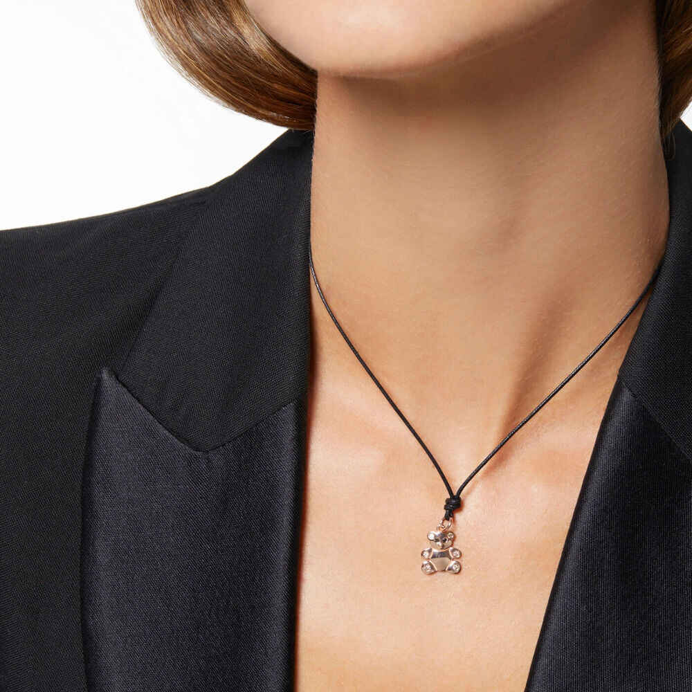 176210 DMB7049 TBEAR DBX9R 100 Dodo precious teddybear charm 9k rose gold treated black diamonds brown diamonds black enamel red enamel b64b02875db428273