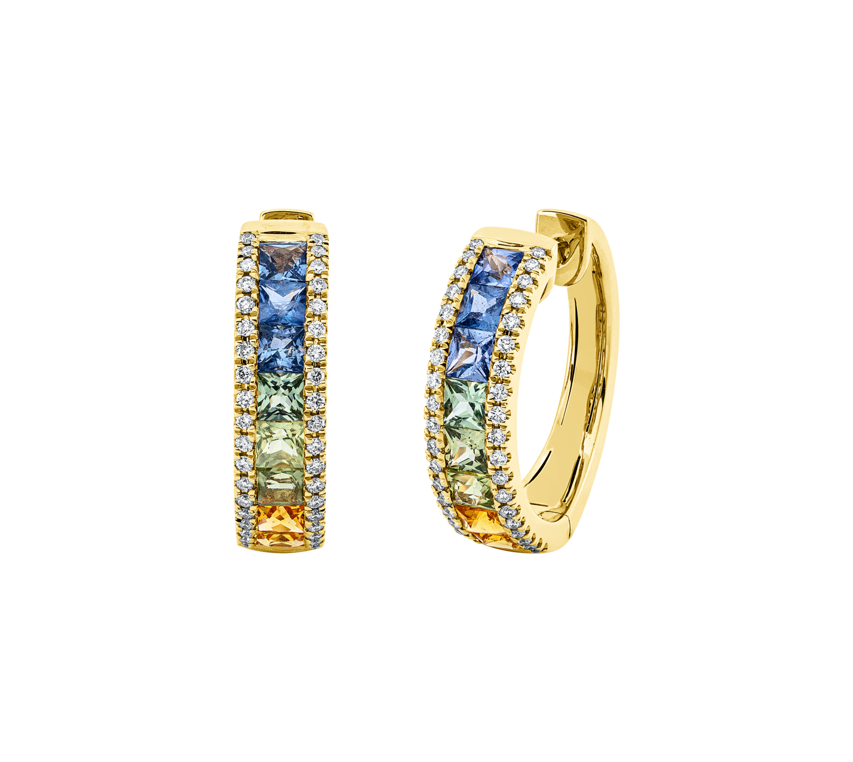 Brogle Classic sapphire hoop earrings Rainbow Brogle Classic sapphire hoop earrings Rainbow