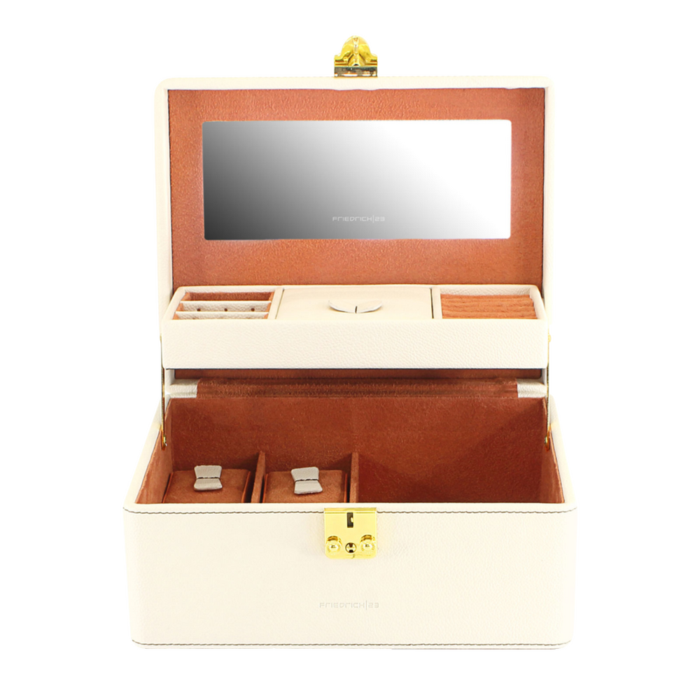 Friedrich Jewelry Case Ascot - Ivory White/Brown