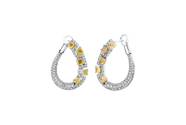 Brogle Selection bicolor diamond hoop earrings Brogle Selection bicolor diamond hoop earrings