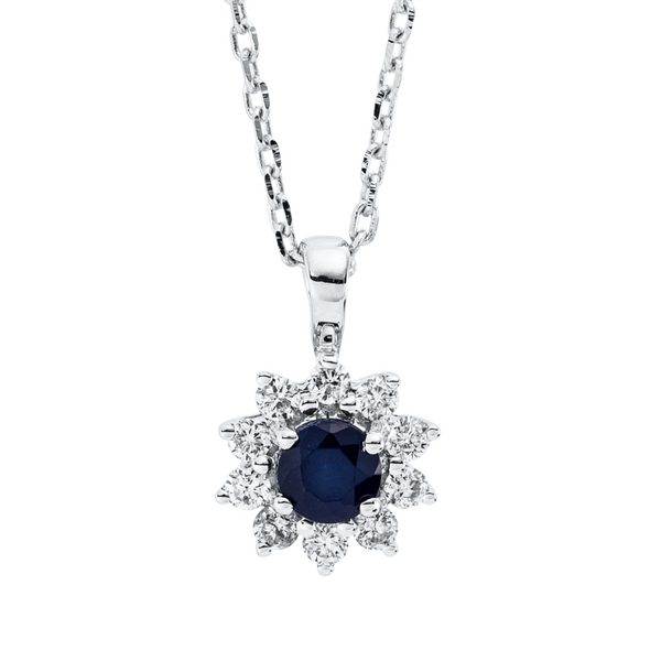 Brogle Classic gold chain with sapphire pendant