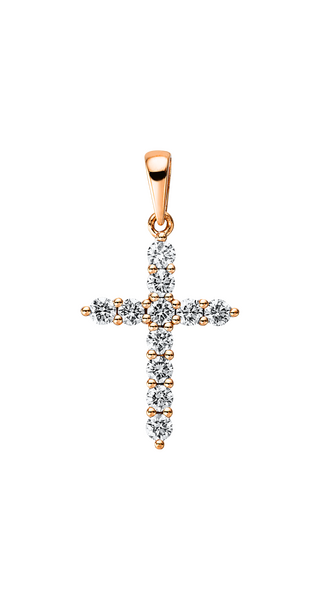Brogle Classic cross pendant with diamonds