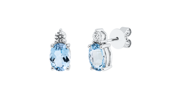 Brogle Classic aquamarine stud earrings