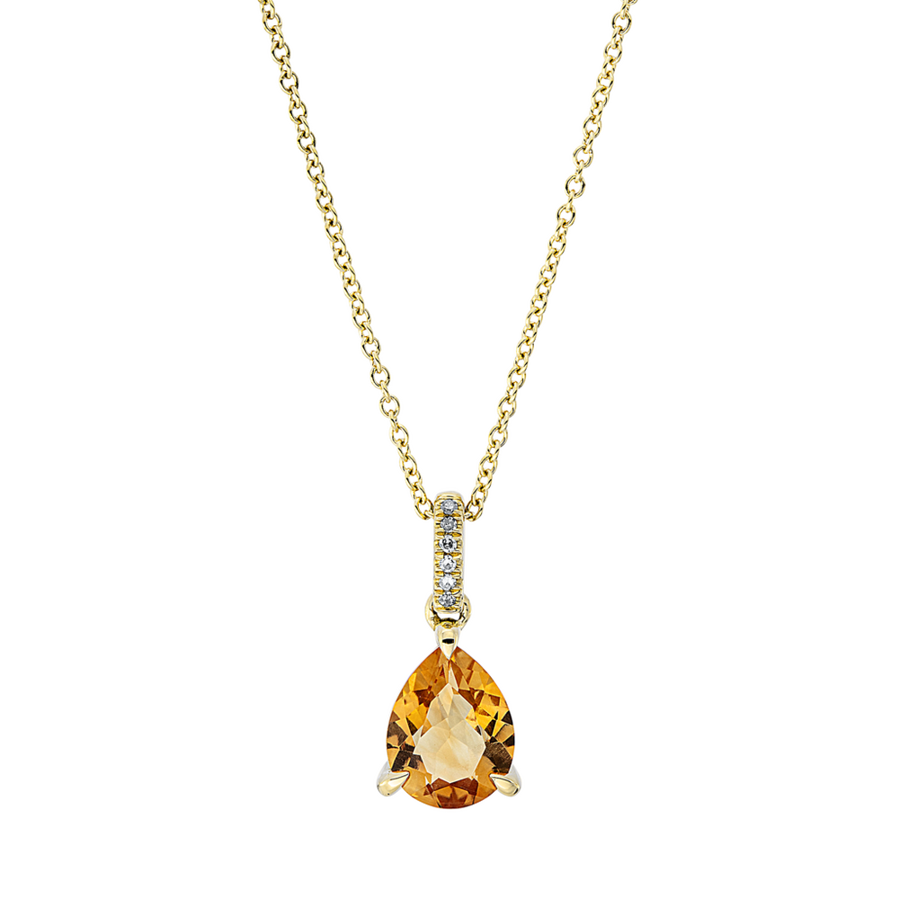 Brogle Classic gold chain with citrine pendant