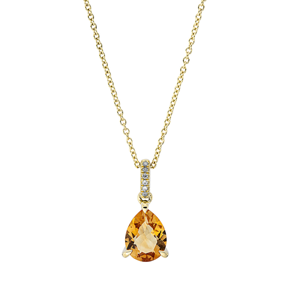 Brogle Classic gold chain with citrine pendant