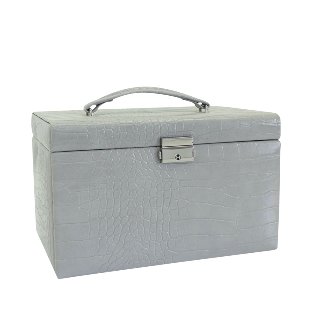 Friedrich Schmuckkoffer Kroko - Hellgrau Friedrich Schmuckkoffer Kroko - Hellgrau