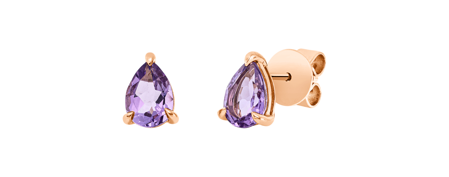 Brogle Classic amethyst stud earrings