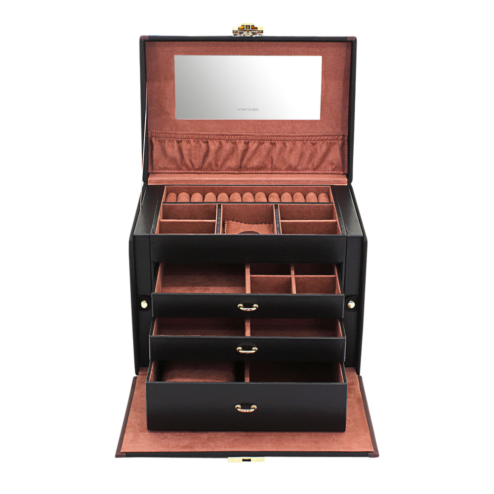 Friedrich Jewelry Case Copenhagen 2.0 L - Black/Rouge