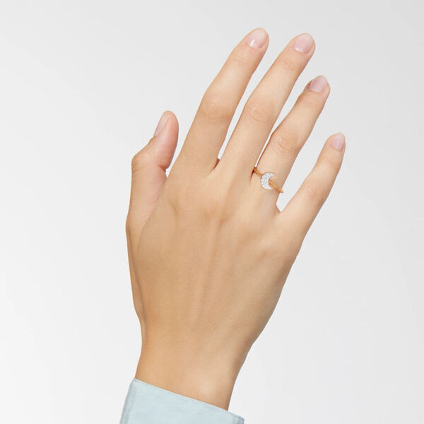 175911 DAC0006 HEARS DB0OG 100 Dodo precious moon ring white diamonds 18k yellow gold j64b028e4a5157477
